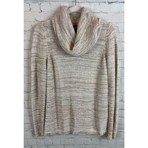 INC INTERNATIONAL CONCEPTS natural beige sequins knit sweater pullover size M